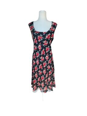 Vintage 90's Silk Long Floral Dress Size 12